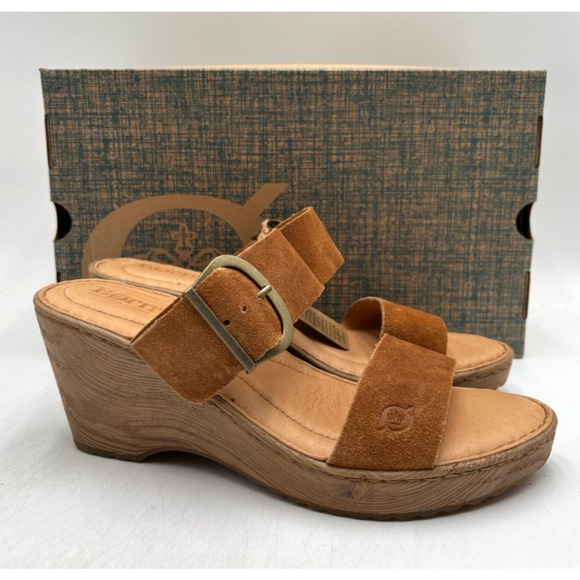 Børn Shoes EMILY BR0036037 Women's NEW Platform Sandals Tan US Size 9 NIB - Picture 1 of 11